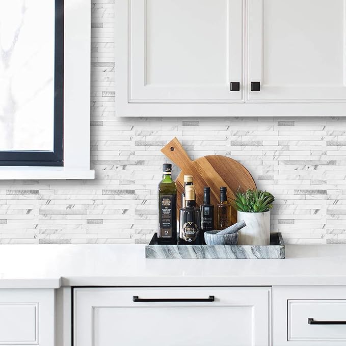 AULIGET 20 Sheets Faux Stone Peel and Stick Backsplash - Image 2