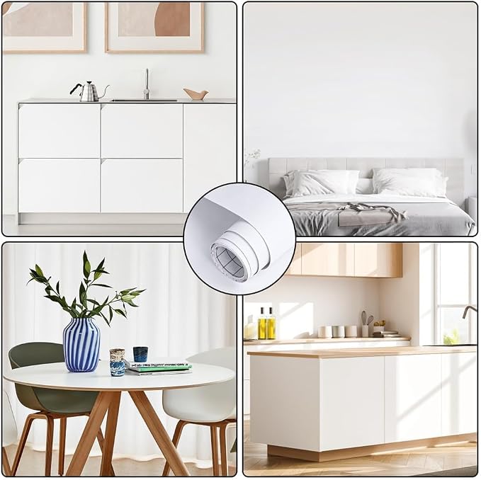 Arthome 17"x120" White Contact Paper, Peel and Stick Matte Wallpaper, Self - Image 6