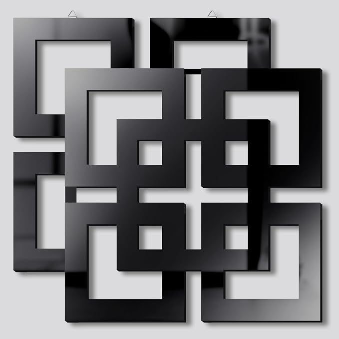 Weysat Wall Mount Home Mirror, 2 Pieces Silver Square Decorative Mirror by Weysat