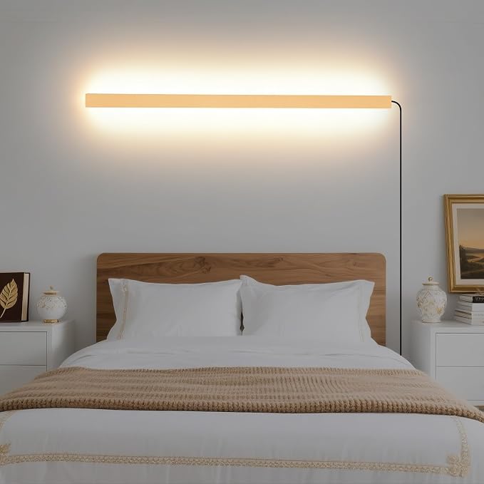 KELUOLY Modern Plug in Long Wall Sconce, 20W Warm White 3000K Acrylic Indoor by KELUOLY