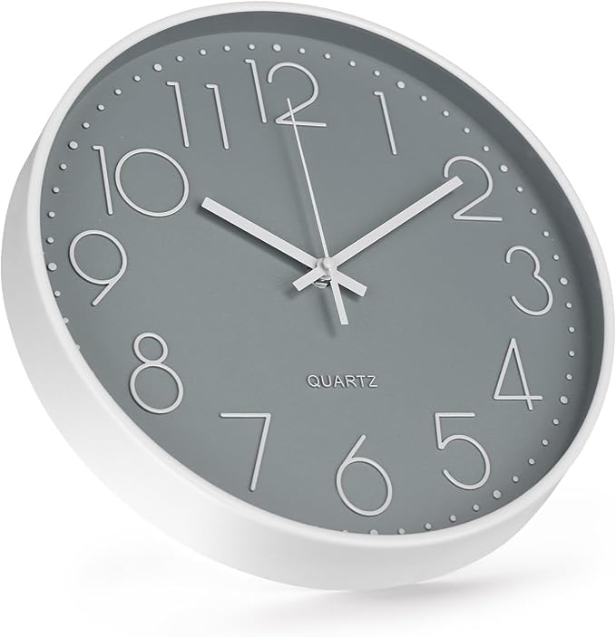 Wall Clock 10 Inch Non-Ticking Silent Modern Simple Style Round Decor Clock - Image 2