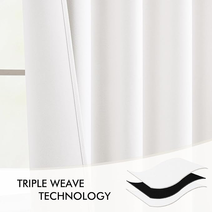 MIULEE Pure White Back Tab Blackout Curtains 84 Inch Length 2 Panels Set - Image 7