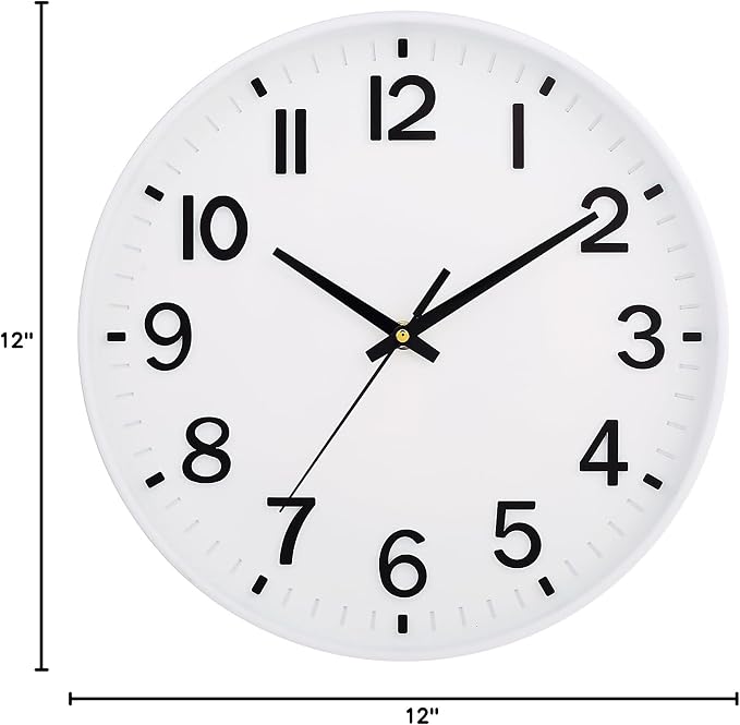 HZDHCLH White Wall Clocks Battery Operated 12 inch Silent Non Ticking Modern - Image 7