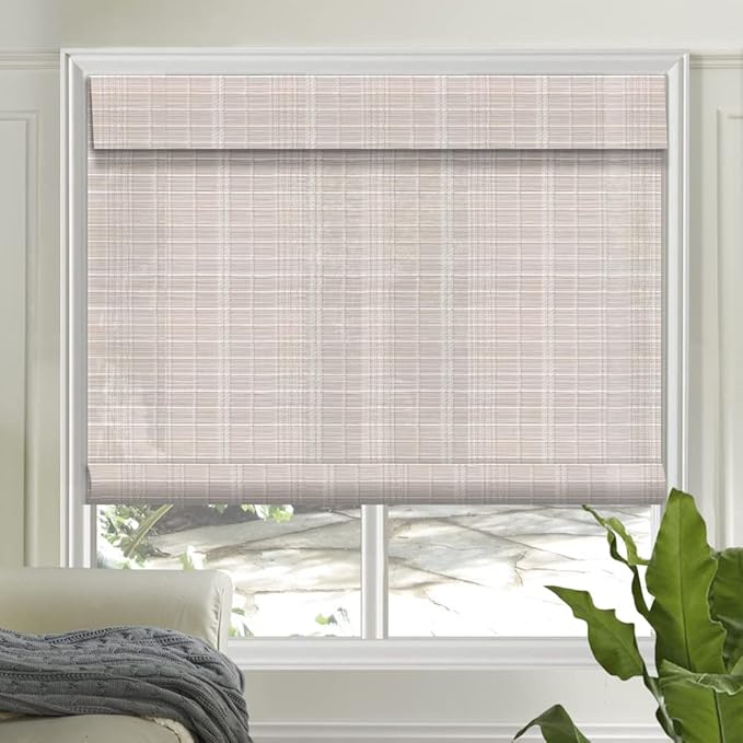 Letau No Drill No Tools Cordless Wood Window Shades Blinds, Bamboo Light by LETAU