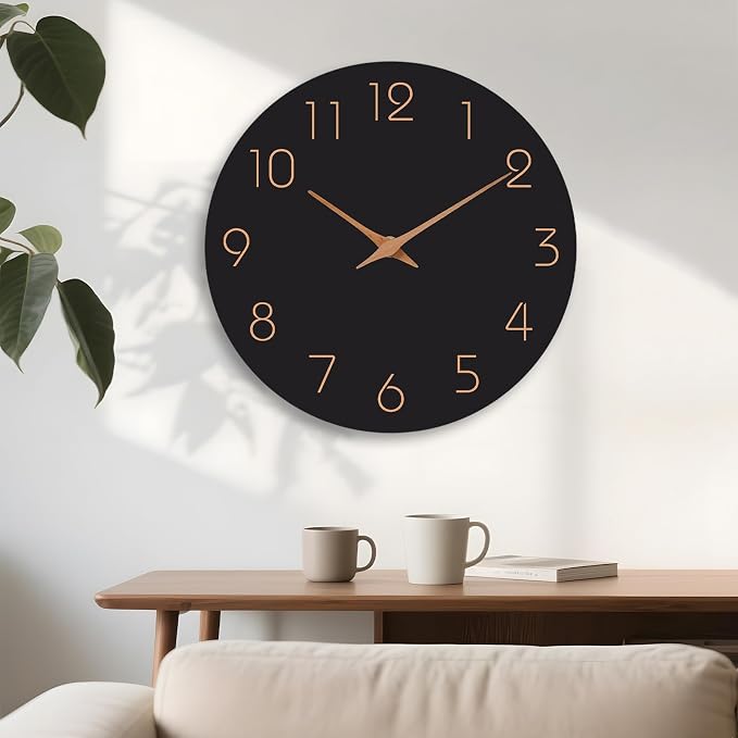 Mosewa Large Wall Clock 18 Inch Black Battery Operated Silent Non Ticking - Image 6