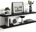Homeforia Black Floating Shelves 36 inches Long, High End Solid Real Wood 36 by Homeforia