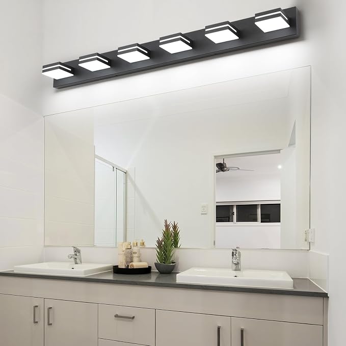 SineRise LED Modern Bathroom Vanity Light Fixtures, Matte Black Modern Acrylic - Image 7