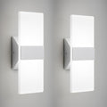 Modern LED Wall Sconces Set of Two, 12 Inch Indoor Dimmable Brushed Nickel Wall by BrillianceMeetsDurability