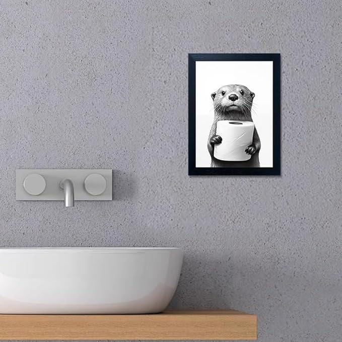 Bathroom Picture Wall Decor, Framed Black and White Bathroom Wall Art, Toilet - Image 7