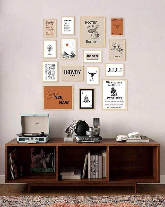 KBKBART Retro Western Wall Art Set – 15 Vintage Cowboy & Desert Prints - Image 6