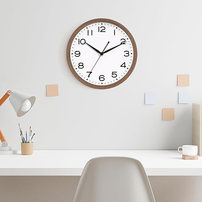 AKCISOT Wall Clock, Modern Small Wall Clocks Battery Operated 10 Inch, Silent - Image 5