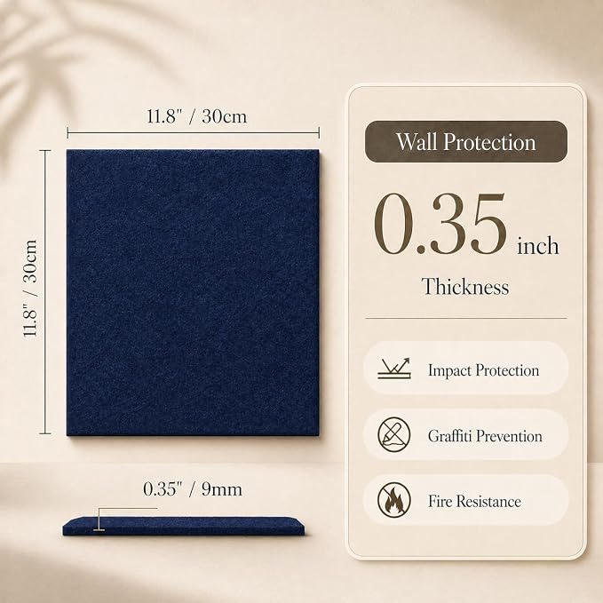 Large Cork Boards for Walls – 48" x 36" Self Adhesive Felt Wall Tiles - Image 2
