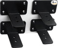 4 Pack - 3 inch Black Hidden L Shelf Bracket Iron Floating Shelf Brackets by MHMYDZ
