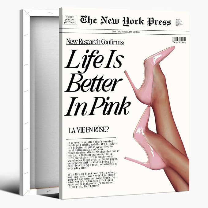 Trendy Baby Pink Poster 70s Canvas Prints The New York Press Wall Art Life Is by Unknown