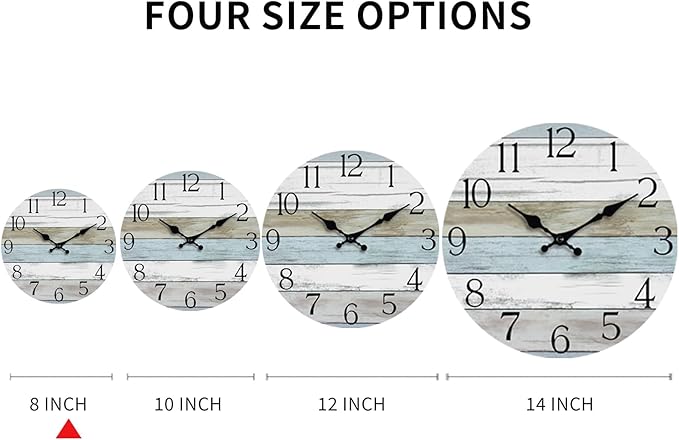 Wall Clock, Silent Non Ticking Wall Clocks Battery Operated, Rustic Wooden - Image 4
