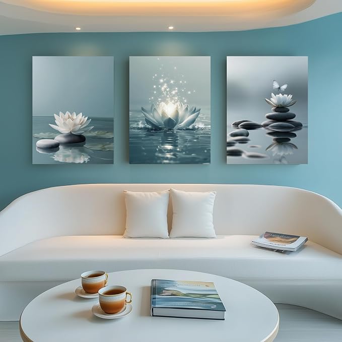 GELDSTEI Calm Zen Botanical Canvas Wall Art, Yoga Spa Meditation Room Decor - Image 3