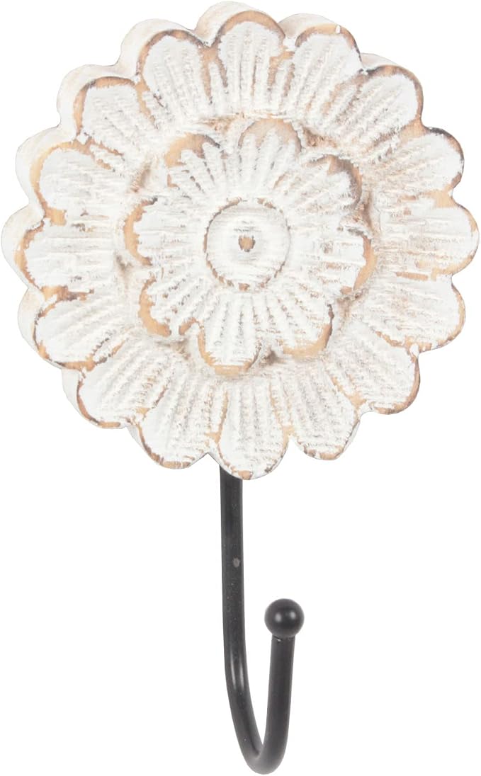 dwellington Distress Wood Flower Coat Hooks by dwellington
