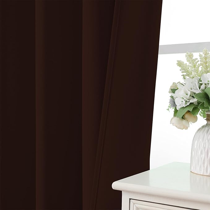 CUCRAF Blackout Curtains 45 inch Length 2 Panels Set, Rod Pocket Room Darkening - Image 6