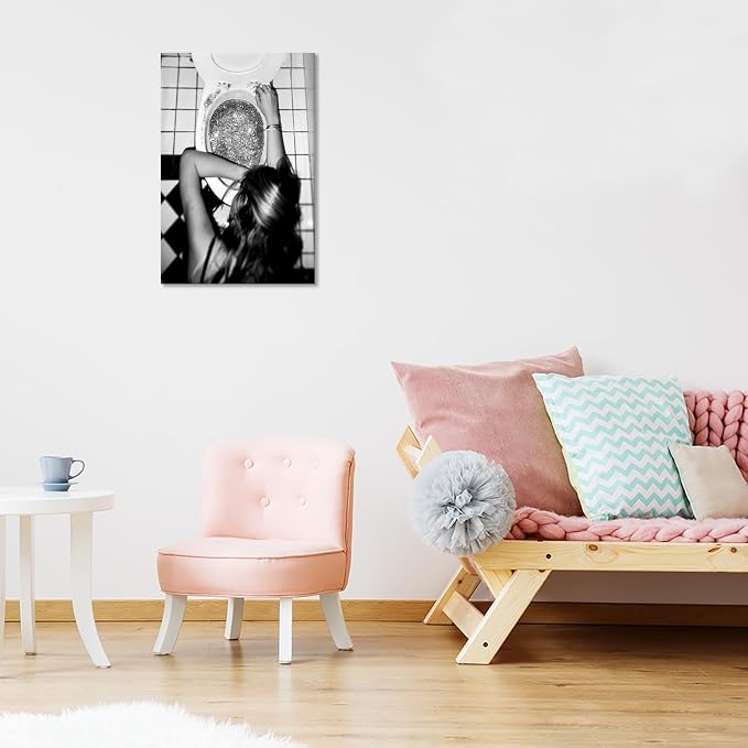 Funny Bathroom Wall Art Black and White posters Bar Disco Party prints painting - Image 3