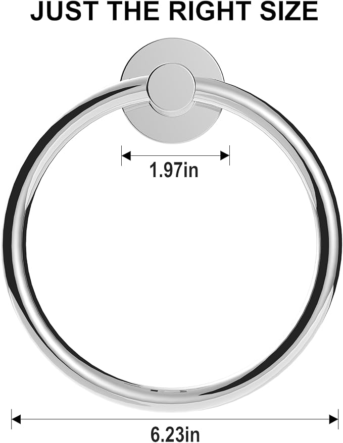 SetSail Towel Holder for Bathroom Wall Stainless Steel Hand Towel Ring Heavy - Image 5