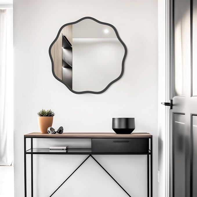 WallBeyond Round Wavy Mirror for Wall Decorative 20 inch, Modern Round Mirror - Image 3