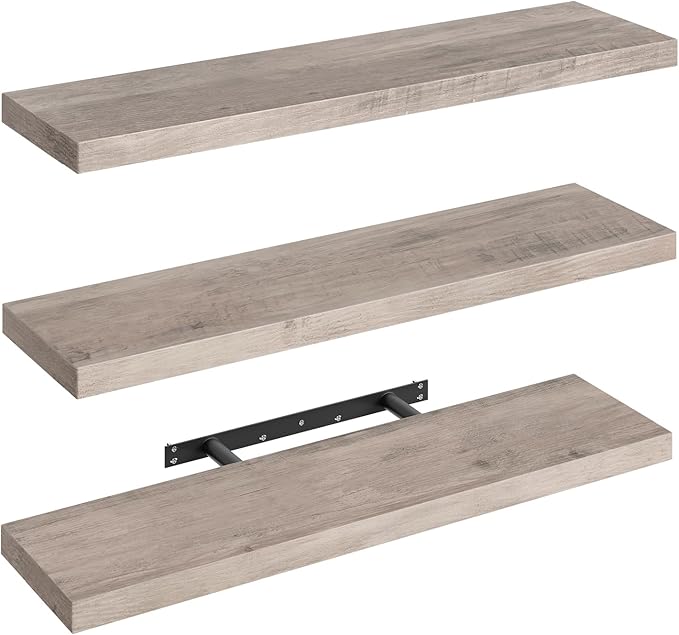 RALGEND Floating Shelves for Wall, 1.5" Thick Wall Shelf Set of 3 by RALGEND