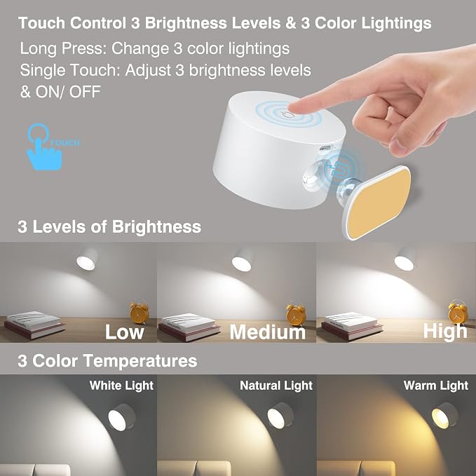 AKSDA Battery Operated Wall Light, LED Lamp - Image 3