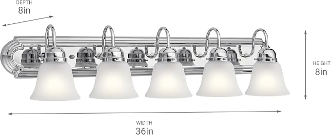 Kichler 5-Light Bathroom Vanity Light Fixture - Image 2