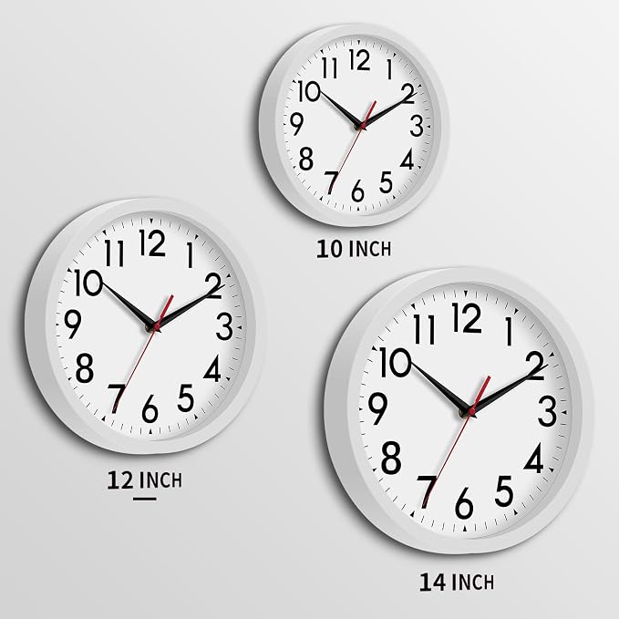 DAXSMY 12 Inch Wall Clock Battery Operated Silent Non Ticking Analog Modern - Image 3