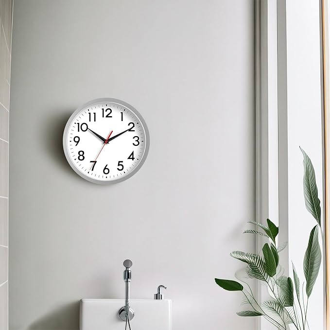 DAXSMY Wall Clock Modern Battery Operated 10 Inch Simpel Silent Non Ticking - Image 4
