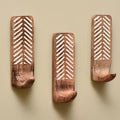 IndianShelf 10 LB- 3 Pieces Decorative Wood Adhesive Wall Hooks–Boho Peel and by IndianShelf