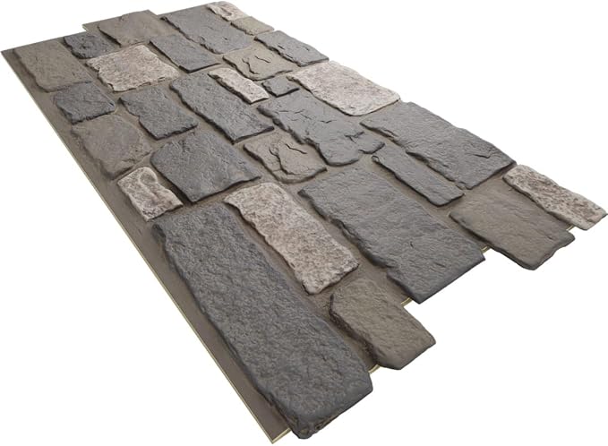 EverStone Cobblestone Faux Stone Panel, Midnight Granite Color - Image 6
