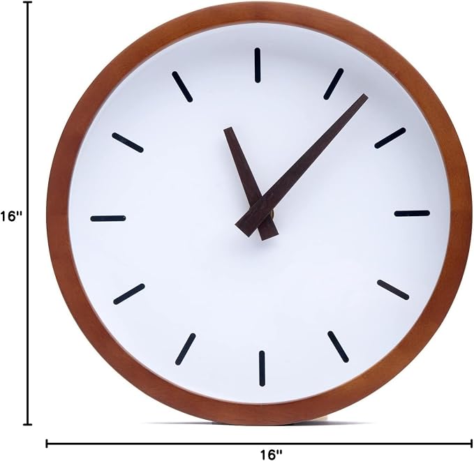 Driini Modern Mid Century Wood Analog Wall Clock - Image 7