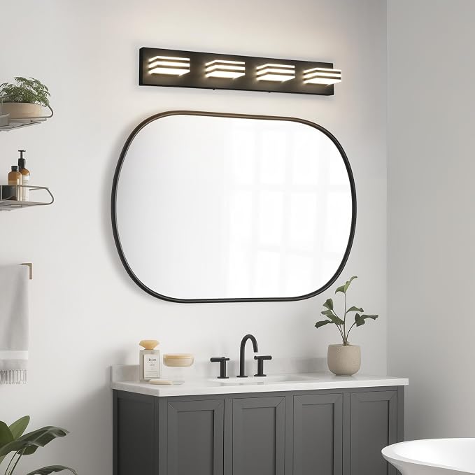 4-Light LED Black Vanity Lights - Image 4