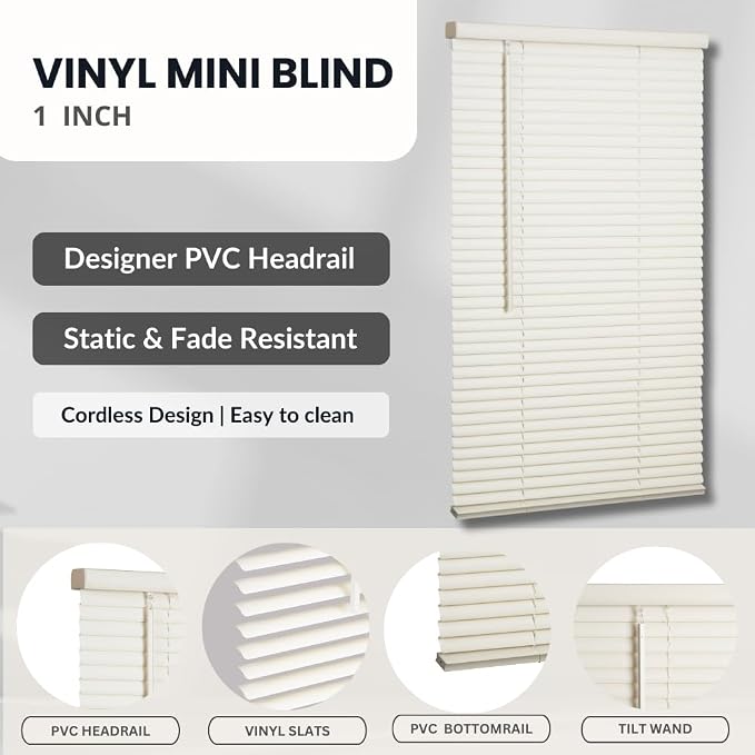LOTUS & WINDOWARE Cordless Mini Blind, Window Blinds - Image 4