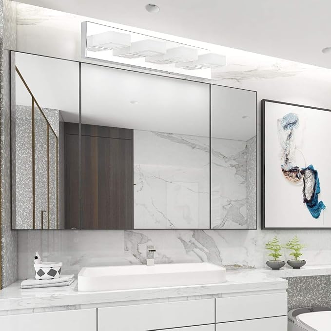 Ralbay Chrome Vanity Lights for Bathroom Adjustable Acrylic Chrome Modern LED - Image 3