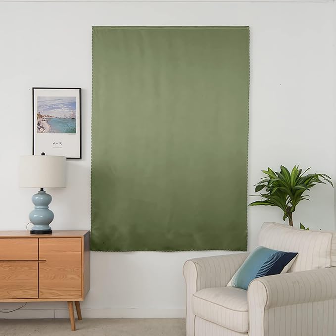 AJAZZ 100% Blackout Stick Curtain Portable Blackout Curtains Adhesive Curtains - Image 8