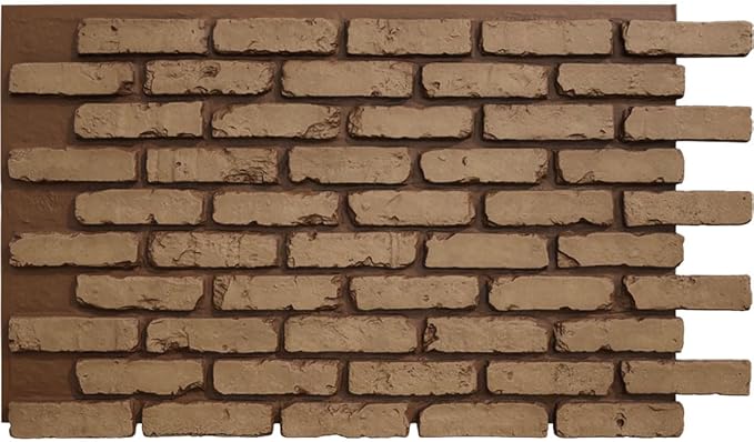 EverStone Aged Brick Faux Brick Panel, 46 7/8"W x 27"H x 1 1/4"D, Terracotta by EkenaMillwork