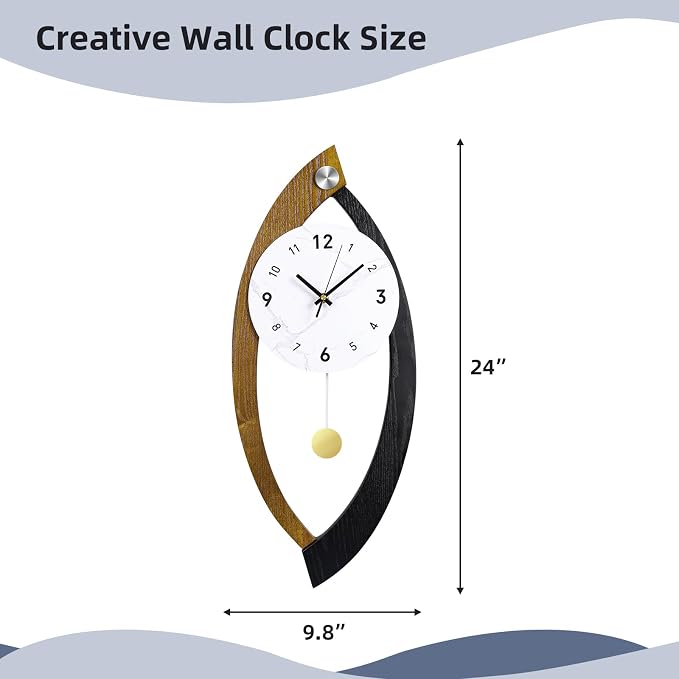 23.6 x 9.8inch Decorative Wall Clocks - Image 3