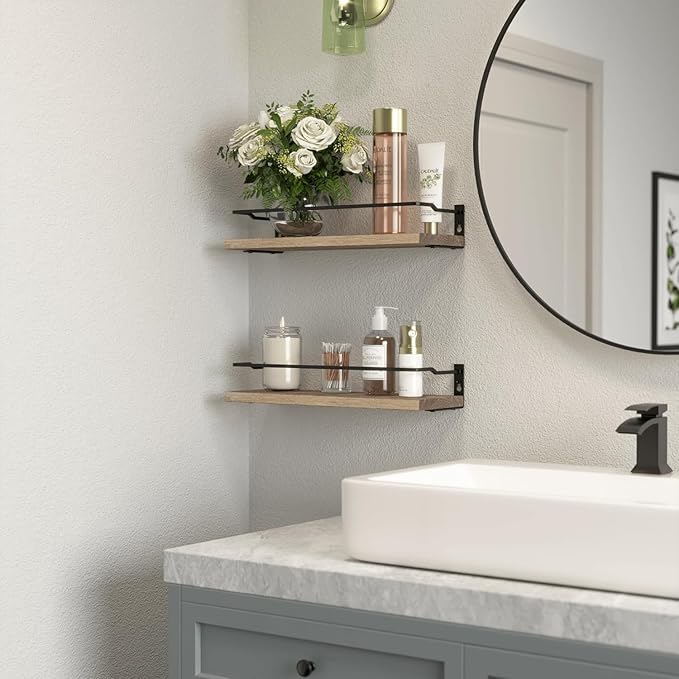 RICHER HOUSE Bathroom Shelves, Guard-Rail Floating Shelves - Image 6