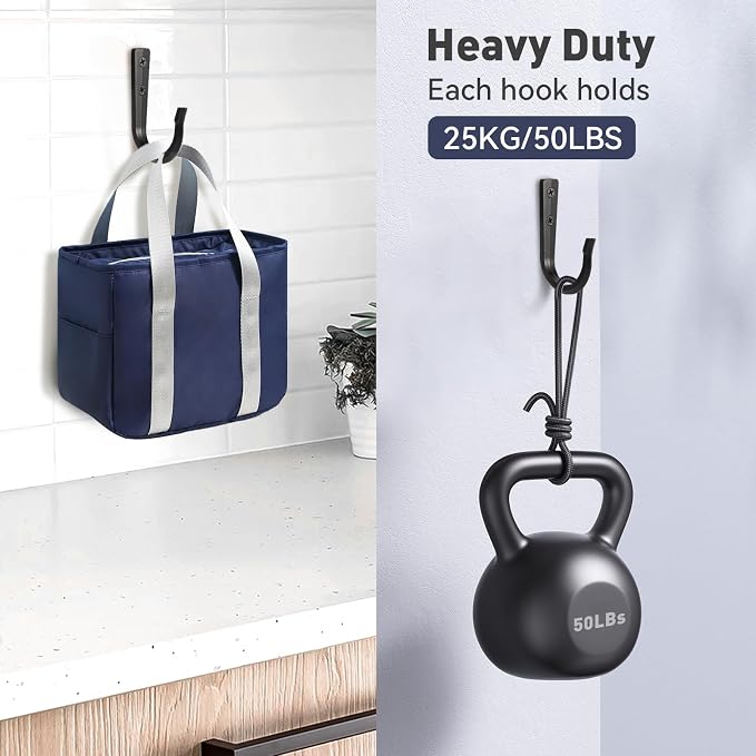 10Pcs Large Size Heavy Duty Wall Hooks, Coat Hooks, Wall Hooks - Image 3