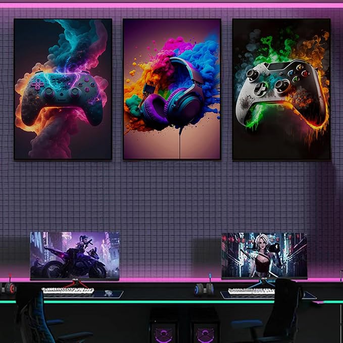 BGFCE Gaming Room Decor Wall Art, Video Theme Canvas Posters - Image 7