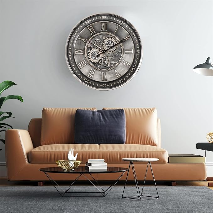 CLXEAST 24 Inch Large Moving Gear Wall Clock - Image 8