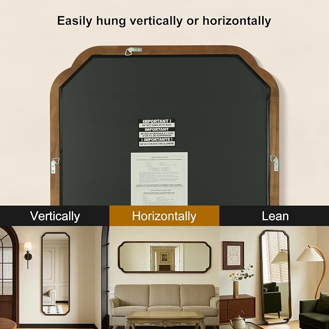 WallBeyond Full Length Mirror Wall Mounted 71"x24", Rustic Wooden Frame Floor - Image 5