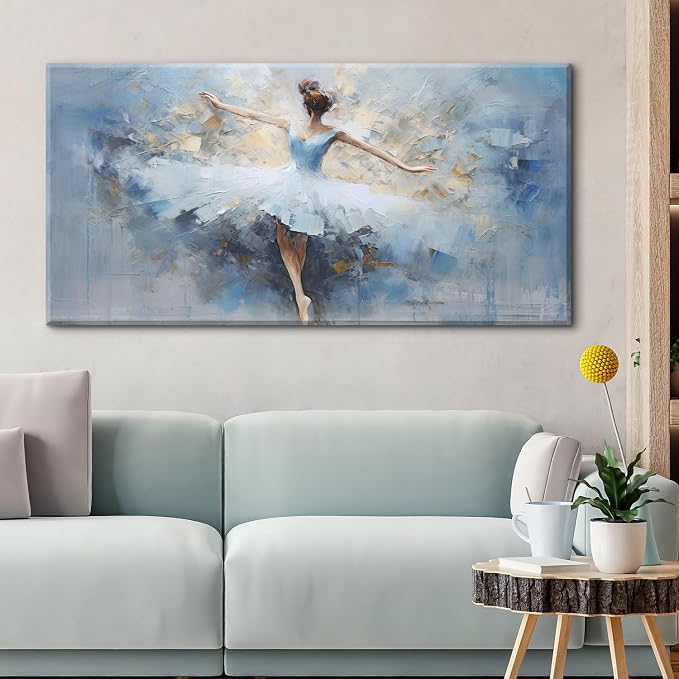 AIYISU Abstract Ballet Dancer Canvas Wall Art White Ballet Girl Dancer Wall - Image 2