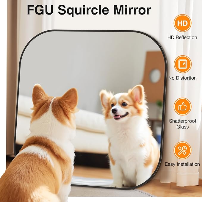 Bathroom Mirror for Wall, HD Reflection Shatterproof Square Mirror for Living - Image 4