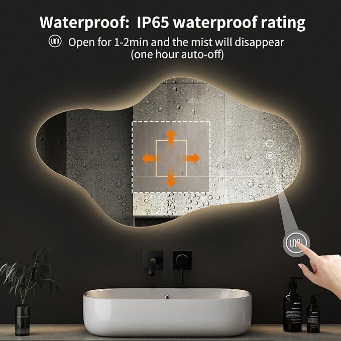 Modern Irregular LED Bathroom Mirror - Image 7