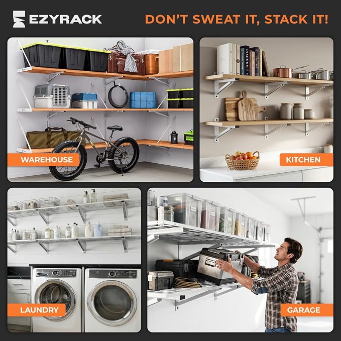 Heavy Duty Metal Brackets for Garage Wall Shelving, Modular Wall Mounted - Image 8