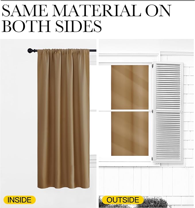 NICETOWN Blackout Curtains for Living Curtains, 1 Pair, 34-inch W x 84-inch L - Image 5