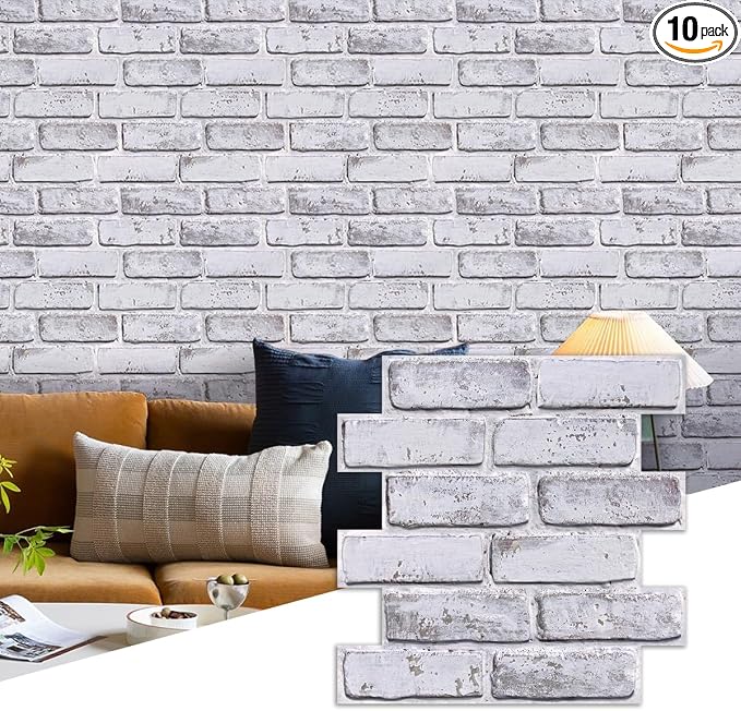 Commomy 3D Faux Brick Peel and Stick Tiles by CommomyDecor